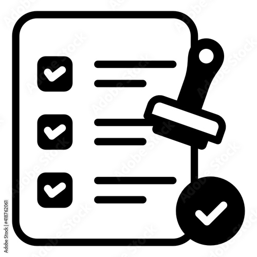 
Icon of validation in glyph design

