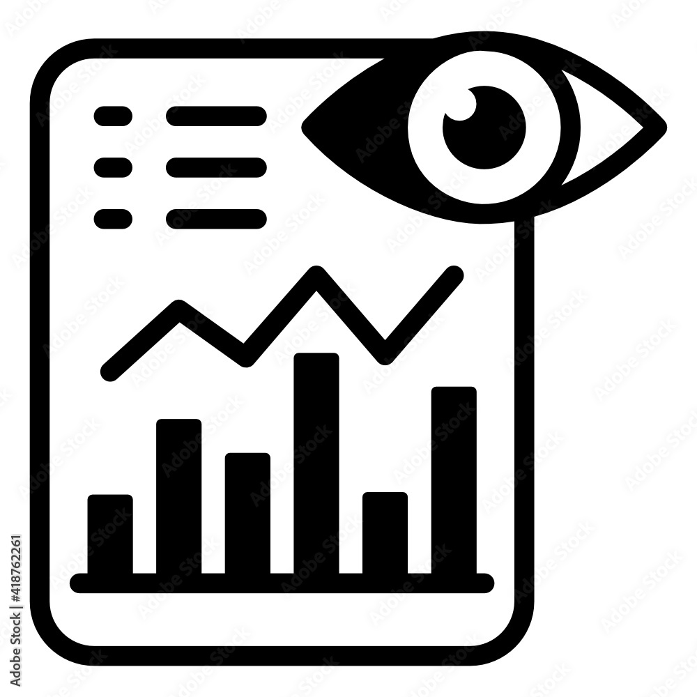 Business report with eye, data monitoring icon
Business report with eye, data monitoring icon