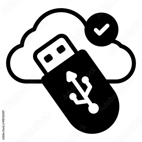 
Cloud usb icon in trendy design

