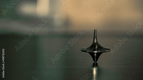 close up of a spinning top