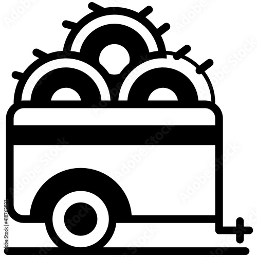 
Icon of hay bales in solid design 


