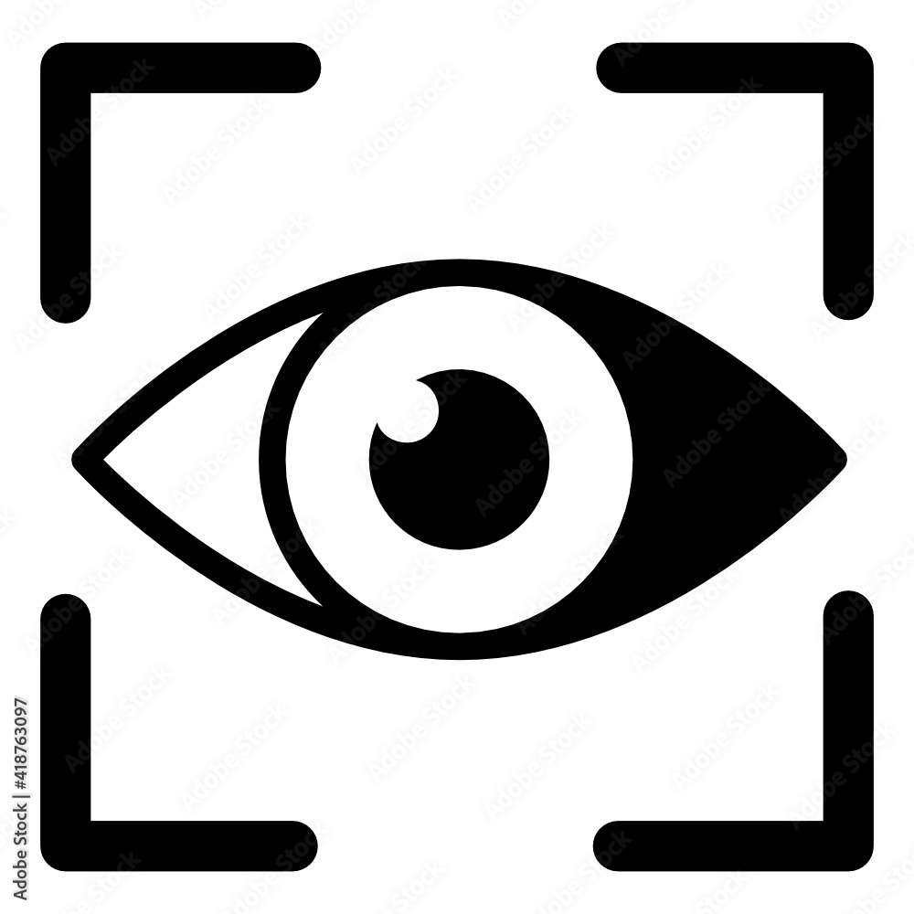 Filled design of retina scan icon.
Filled design of retina scan icon.