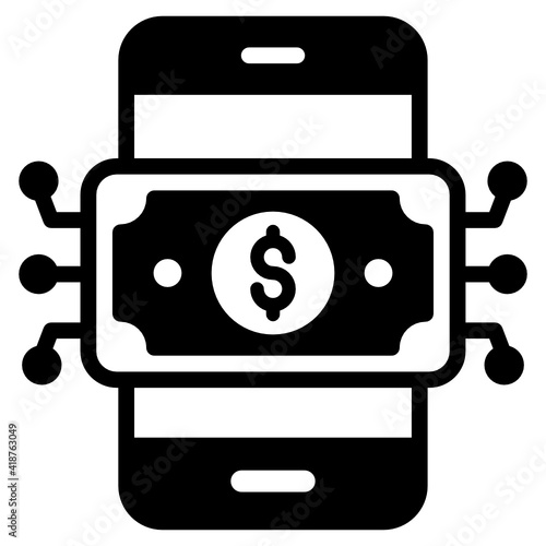
A mobile payment icon in solid editable design

