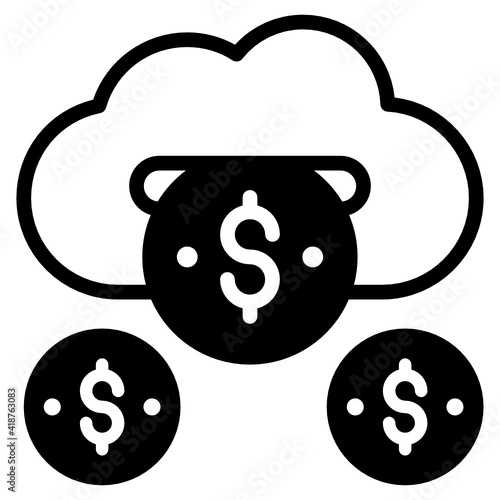 
A mobile payment icon in solid editable design

