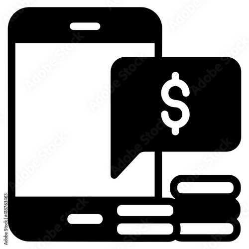
A mobile payment icon in solid editable design

