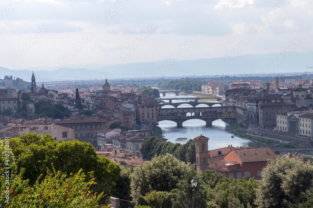 View of the beautiful Florence city in daytime at Italy.