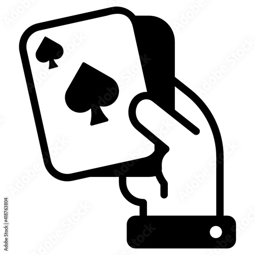 
A card game solid icon, gambling

