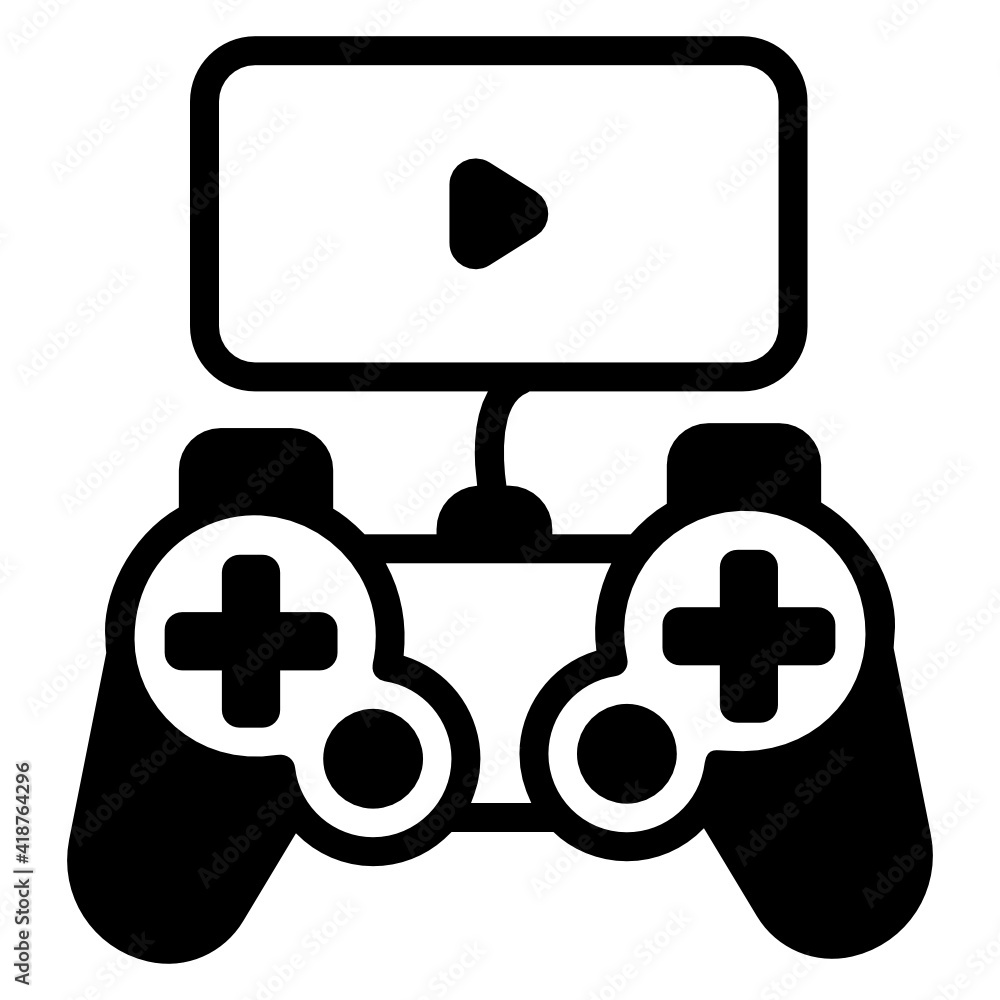 Solid editable icon of video games play
Solid editable icon of video games play