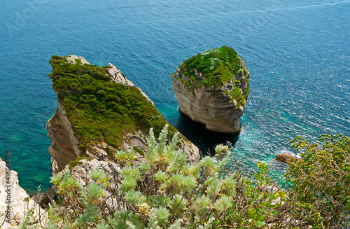 U Diu Grossu rock from the top, Bonifacio, Corsica, France photo