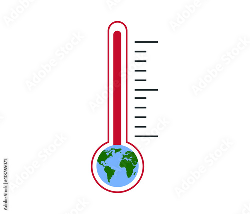 Global warming, ecological problems. thermometer icon design.
