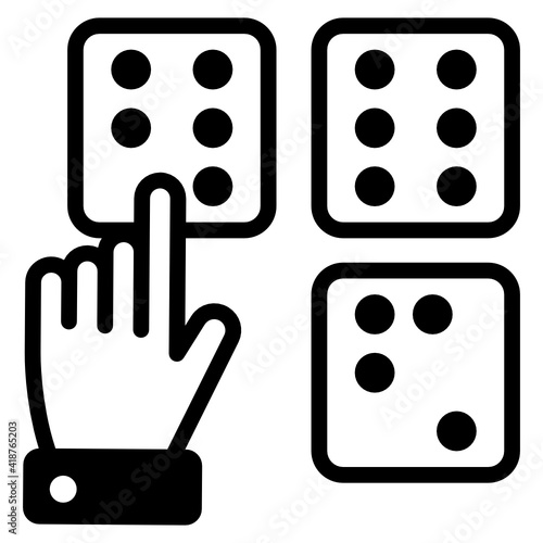 
A braille system for special education in solid icon

