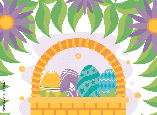 Easter eggs basket