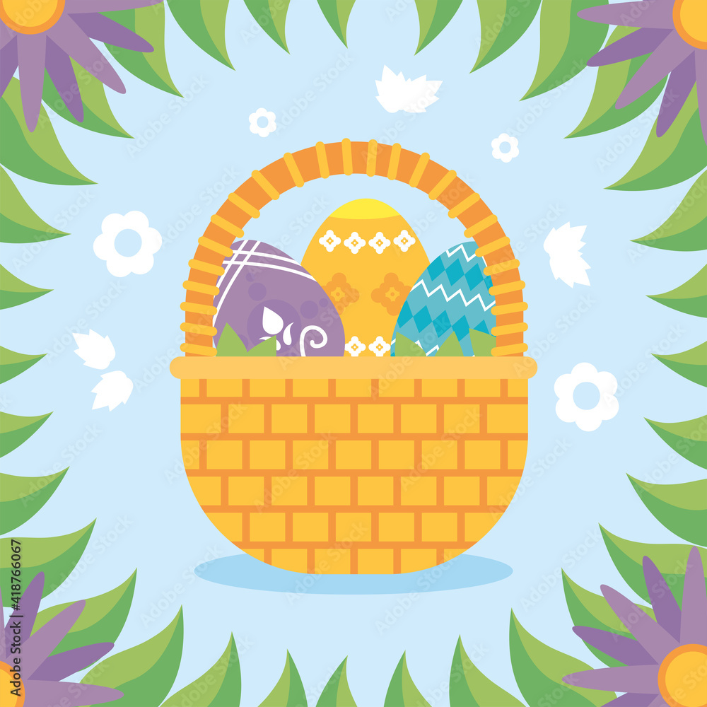 Fototapeta premium Easter eggs basket