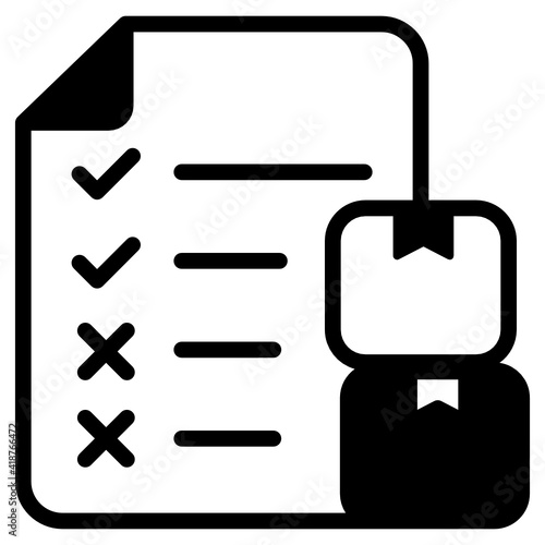 Calculator and chart denoting solid icon of recession 