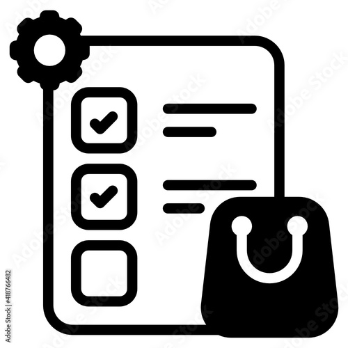Calculator and chart denoting solid icon of recession 