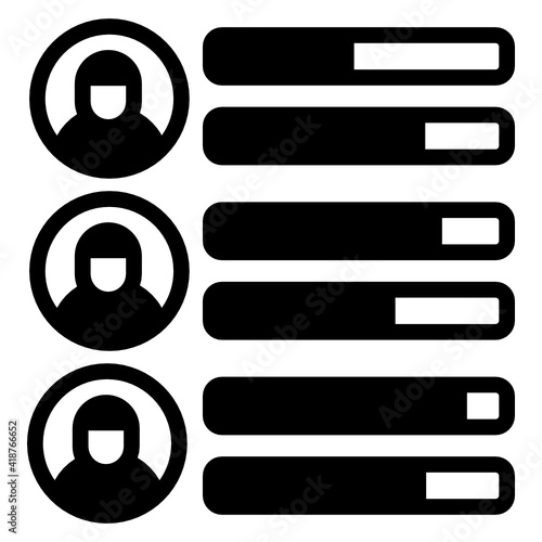 
Team skills in solid icon, editable vector

