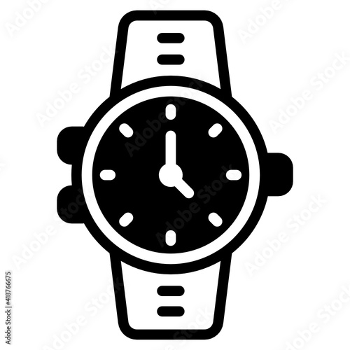 
Wristwatch solid icon, editable vector 


