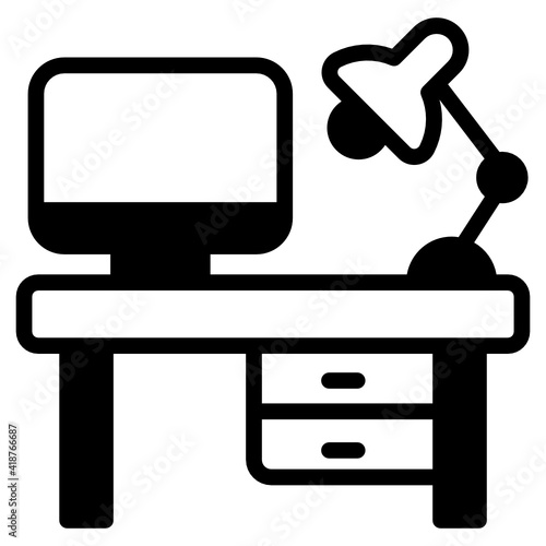 
Business workplace solid style editable vector 

