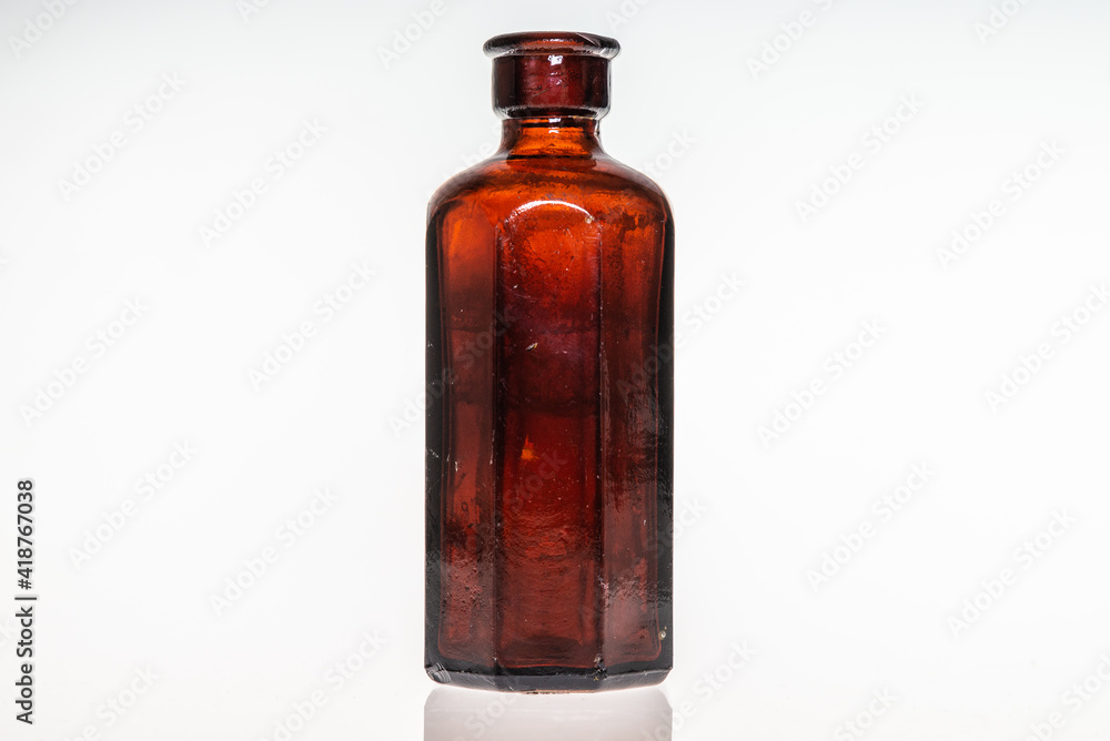 Antique poison medicine bottles on white background Antique poison medicine bottles on white background