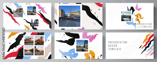 Vector layout of the presentation slides design business templates, multipurpose template for presentation brochure, brochure cover, business report, agency, corporate, portfolio, pitch deck, startup.