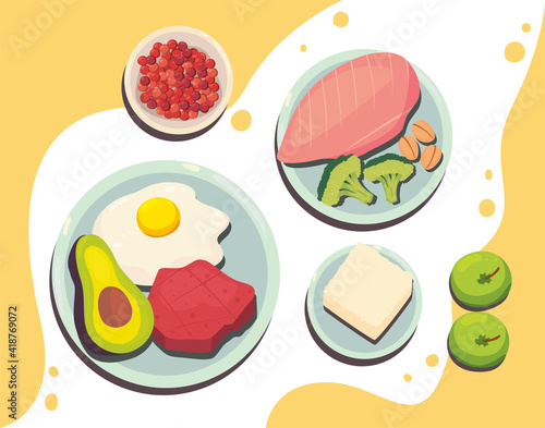 Healthy food symbols