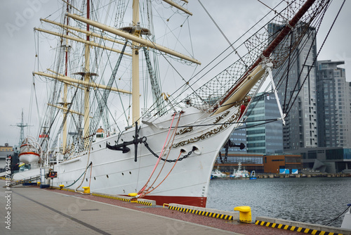 The Dar Pomorza museum full-rigged sailing ship. Gdynia, Poland. Travel desti...