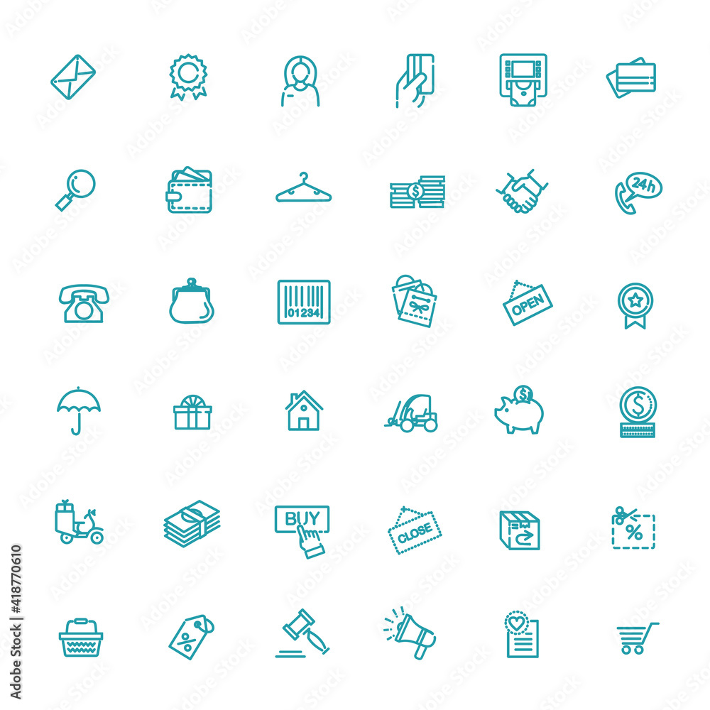 Thin lines web icons set - E-commerce, shopping Thin lines web icons set - E-commerce, shopping