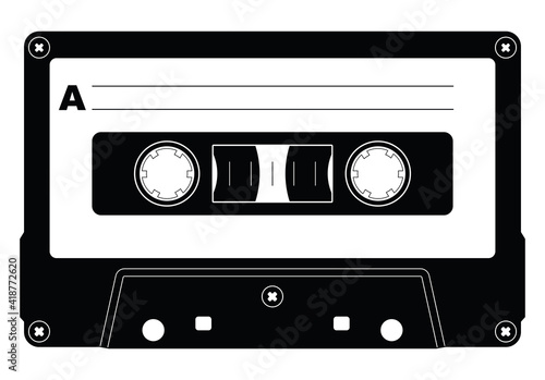Retro Cassette Tape Isolated Vector Illustration