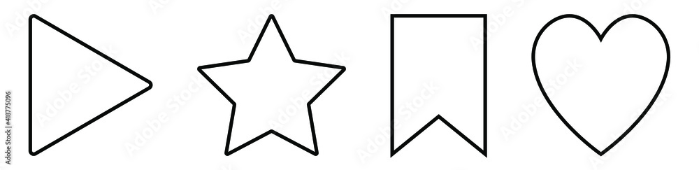 Set of icons for social networks. Design. Interface. White background. Vector illustration. Set of icons for social networks. Design. Interface. White background. Vector illustration.
