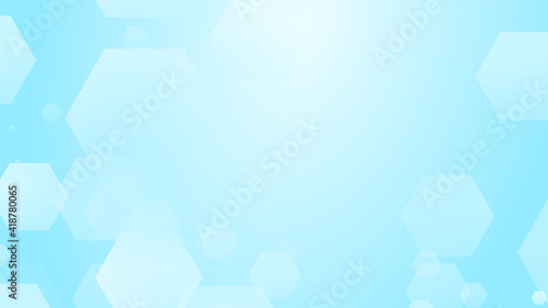 Abstract hexagon geometric white blue pattern technology medical and science background.