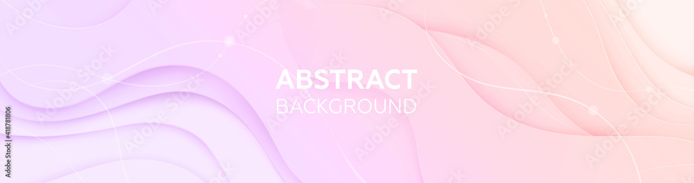 Abstract, light, gradient background with lines and layers. Profile header, site header. Vector design, illustration