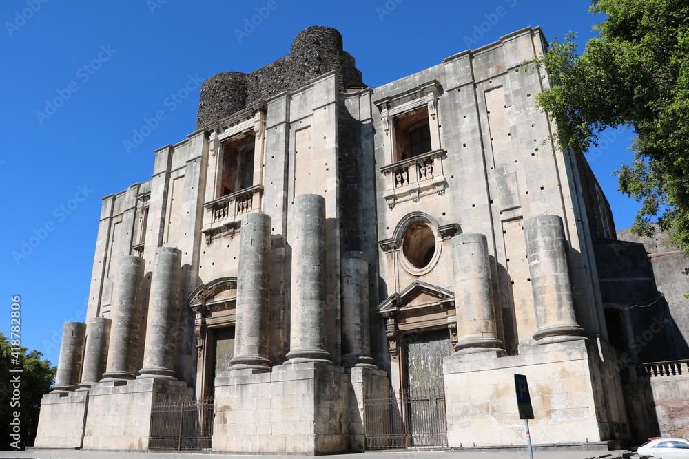 Chiesa di San Nicolò l'Arena in Catania, Sicily Italy