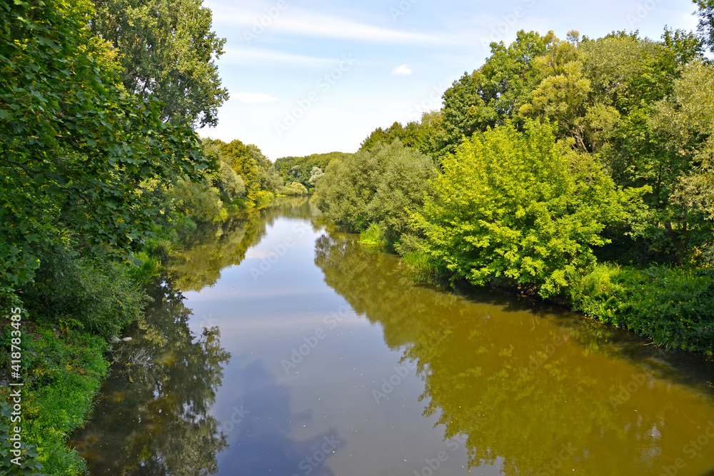 Angrapa River on a summer sunny day. Kaliningrad region Angrapa River on a summer sunny day. Kaliningrad region