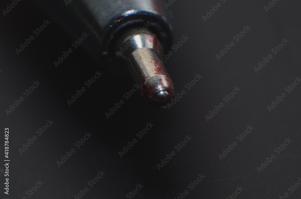 ball pen on a table in macro scale ball pen on a table in macro scale