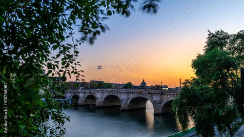 Pont Neuf in central Paris, France. The Pont Neuf is the oldest standing bridge across the river Seine in Paris