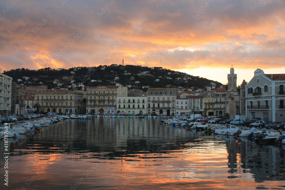 Sete, a seaside resort and singular island in the Mediterranean sea, it is named the Venice of Languedoc Rousillon, France
