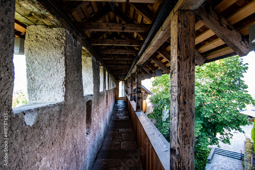 Abandoned Bled castle walls during covid tourism crysis  Slovenia