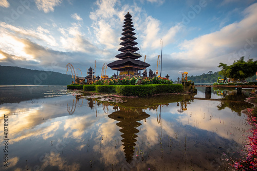 Pura Ulun Danu Beratan temple on the shores of Lake Bratan near Bedugul in Bali, Indonesia.