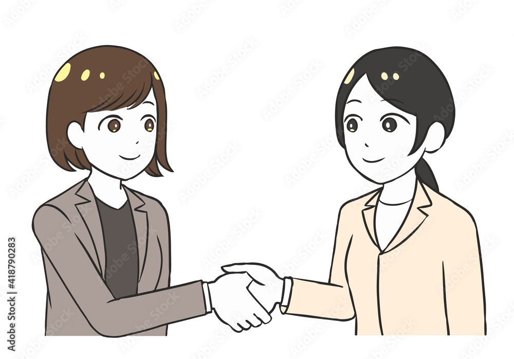 握手をする　ビジネス　女性