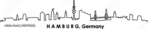 HAMBURG Elbe Germany City Skyline Vector

