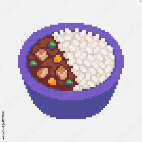 Pixel art curry rice
