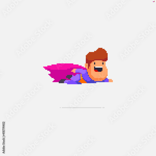 Pixel art superhero