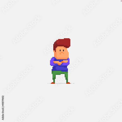 8-bit disappointed character