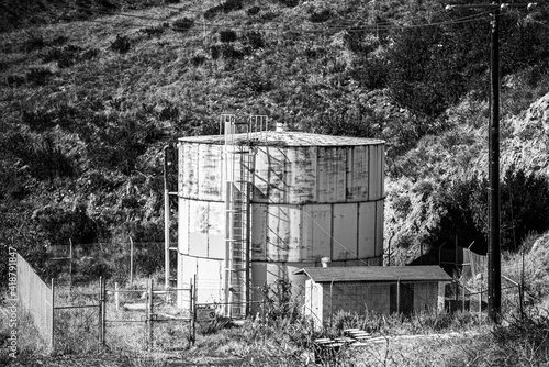 old abandoned water tank
