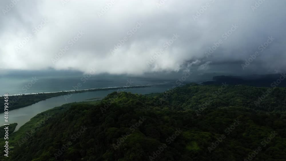 Stormy rainy clouds rainforest on mountains by the pacific ocean Costa Rica Stormy rainy clouds rainforest on mountains by the pacific ocean Costa Rica