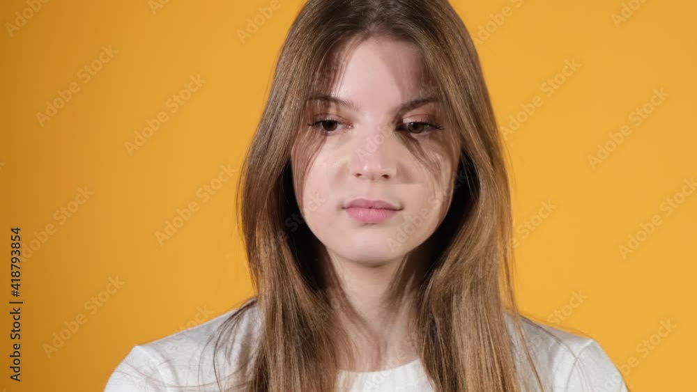 the young girl was offended. Slow motion the young girl was offended. Slow motion
