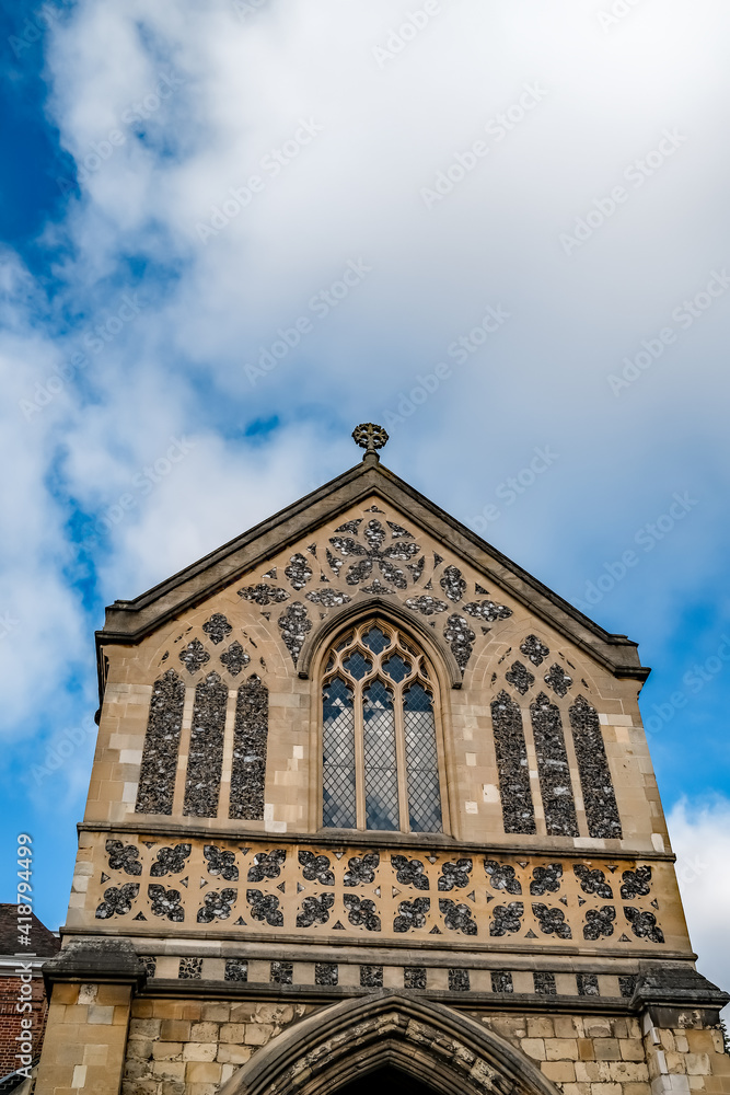 South facing end of Anglican church in the city of Norwich