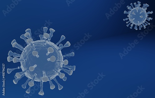 Virus Covid-19. 3D illustration. 3D rendering.