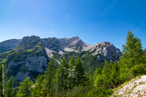 Panoramatic view on the way to Vrsic viewpoint, Vrsic pass, Slovenia
