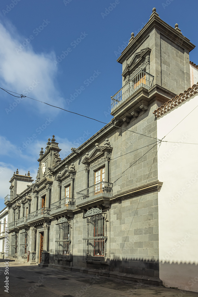Casa Salazar (1687) - baroque-style building located at number 28 of Calle San Agustin. San Cristobal de La Laguna, Tenerife, Canary Islands, Spain.